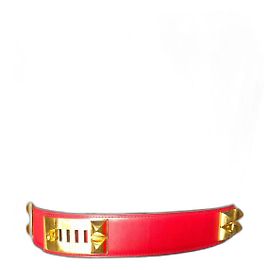 Hermès Medor Belt Red Leather Red