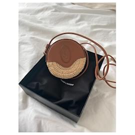 Yves Saint Laurent-Mini bag Saint Laurent Raffia-Straw,Dark brown