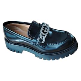 Gucci-MOCASSINS FEMME GUCCI EN CUIR AVEC SEMELLE CARRARMATO.-Noir