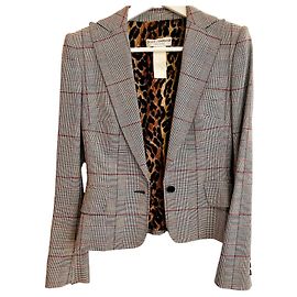 Dolce & Gabbana Check Wool Blazer Grey Grey