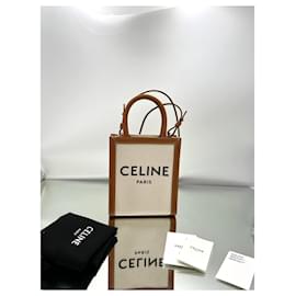 Céline-Celine 193302 Triomphe Canvas Mini Cabas Bag-Brown,Beige