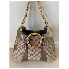 Autre Marque-Gucci Bamboo Chain Shoulder Bag  in Metallic-Multiple colors