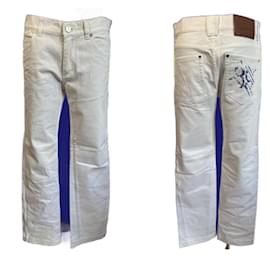 Billionaire-White jeans with embroidery-White