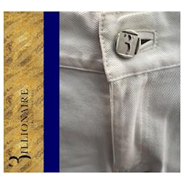 Billionaire-White jeans with embroidery-White