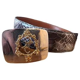 CEINTURE DE BILLIONAIRE PYTHON Violet foncé