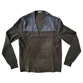 Top in maglia/pelle Prada Nero