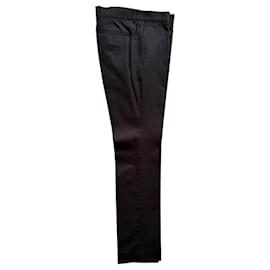 Stella Mc Cartney-Pantalons sartoriaux en coton noir-Noir