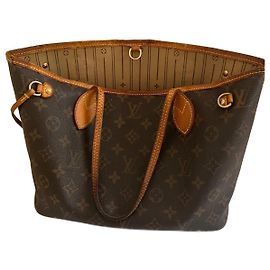 Bolso Louis Vuitton Neverfull Monogram Marrón Oscuro Marrón oscuro