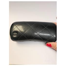 Chanel-Chanel sunglasses with quilted CC logo in black, brown and gold 5023 Gold-Black