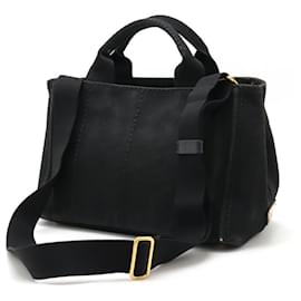 Prada-Prada CANAPA Canvas 2way Tote Bag 1BG439-Black
