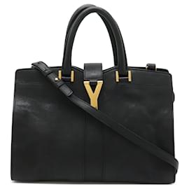 Yves Saint Laurent-Saint Laurent Leather Cabas Chyc Mini Handbag 311222-Black