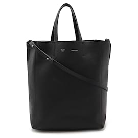 Céline-Celine Leather Vertical Cabas 2way Bag 176183-Black