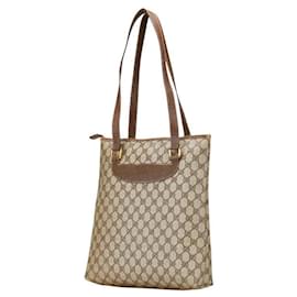 Gucci-Gucci GG Supreme handbag tote bag 002 39 6130-Brown,Beige