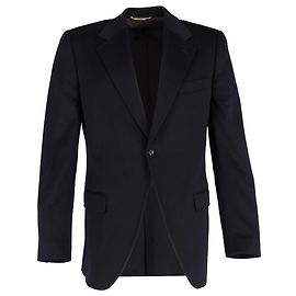 Dolce & Gabbana Single Breasted Blazer in Navy Blue Wool Blue Navy blue