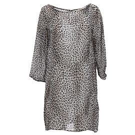 Vestido Mini Estampado de Leopardo Ba&Sh em Viscose Marrom Outro Impressão em python