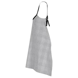 Maje- Maje Plaid Cross-Strap Mini Dress in Grey Polyester-Grey