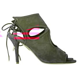 Aquazzura-Aquazzura Sexy Thing Sandals in Pink Suede-Brown,Pink