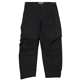 Balenciaga-Balenciaga Flared Cargo Pants in Black Cotton-Black