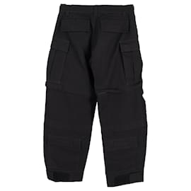 Balenciaga-Calças cargo flare Balenciaga em algodão preto-Preto