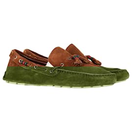 Gucci-Gucci Tassel Detail Moccasins in Brown Suede-Brown