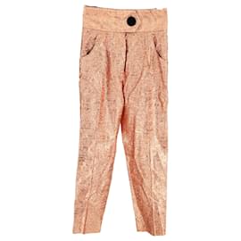 Petar Petrov-Petar Petrov Hristina High Waist Pants in Peach Polyester-Peach