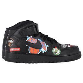 Supreme x Nike Air Force 1 Mid Baskets Supreme en Cuir Noir Noir