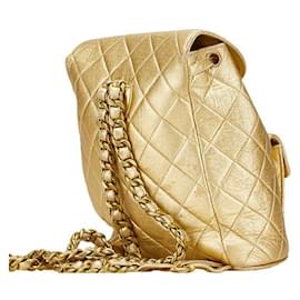 Chanel-Chanel Lambskin Matelasse Coco Mark Backpack-Golden,Metallic