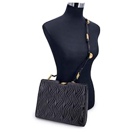 Fendi-Vintage Black Quilted Leather Pasta Shoulder Bag-Black
