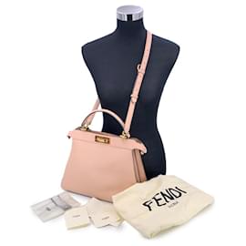 Fendi-Sac à main en cuir rose Peekaboo ISeeU moyen avec poignée supérieure-Rose