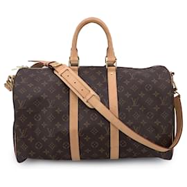 Louis Vuitton-Monogram Canvas Keepall 45 Bandouliere Travel Duffel Bag-Brown