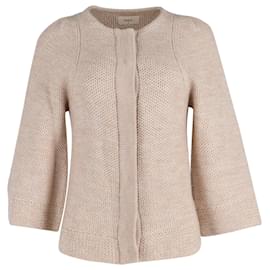 Ba&Sh Strickjacke aus cremefarbener Wolle Weiß Roh
