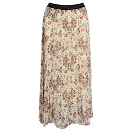 Maje-Maje Pleated Floral Maxi Skirt in Multicolor Viscose-Multiple colors
