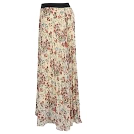 Maje-Maje Pleated Floral Maxi Skirt in Multicolor Viscose-Multiple colors