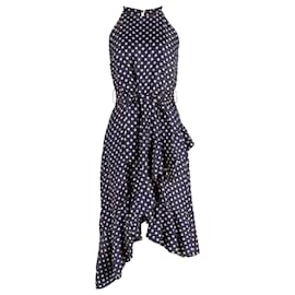 Zimmermann-Zimmermann Rife Flounce Picnic Dress in Navy Silk-Blue,Navy blue