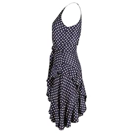 Zimmermann-Zimmermann Rife Flounce Picnic Dress in Navy Silk-Blue,Navy blue