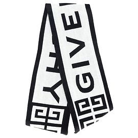 Écharpe Logo Givenchy en coton blanc Blanc