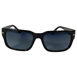 Persol-Persol Tinted Square Sunglasses in Black Acetate-Black