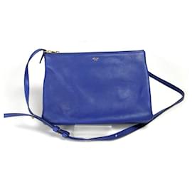 Céline-Celine Leather Trio Shoulder Bag-Purple