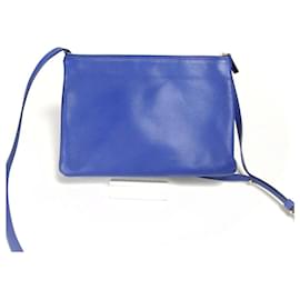 Céline-Celine Leather Trio Shoulder Bag-Purple