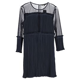 Robe Mini Plissée Ritzy Maje en Polyester Bleu Marine Bleu Bleu Marine