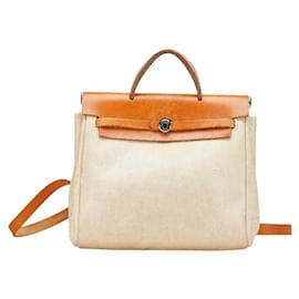 Hermès-Hermes Toile H Eolebag Ad PM Backpack Brown Stamp B (1998)-Brown,Beige