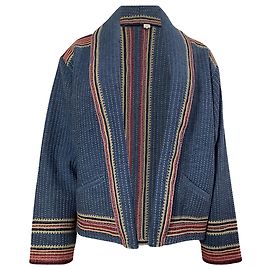 Gestreifte Ba&sh Ciago Jacke aus blauer Baumwolle Blau