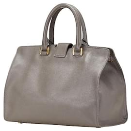 Yves Saint Laurent-Saint Laurent Leather Baby Cabas Small 2way Bag 394461-Grey