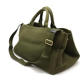 Prada-Prada Canvas Canapa 2way Tote Bag B18720-Green