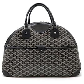 Goyard-Goyard PVC Leather Saint Jeanne GM Boston Bag Handbag-Black