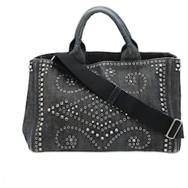 Prada-Prada Denim Canapa 2way Tote Bag BN2642-Blue