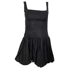 Reformation-Reformation Delia Dress in Black Linen-Black