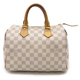 Louis Vuitton-Louis Vuitton Damier Azur Speedy 25 Handbag N41534-Brown,Beige