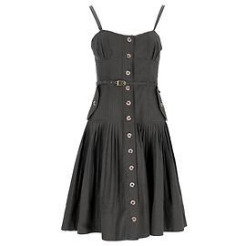 Abito midi plissettato a righe Cleo di Ulla Johnson in cotone nero Nero