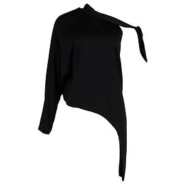 Diane Von Furstenberg Asymmetric Top in Black Polyester Black